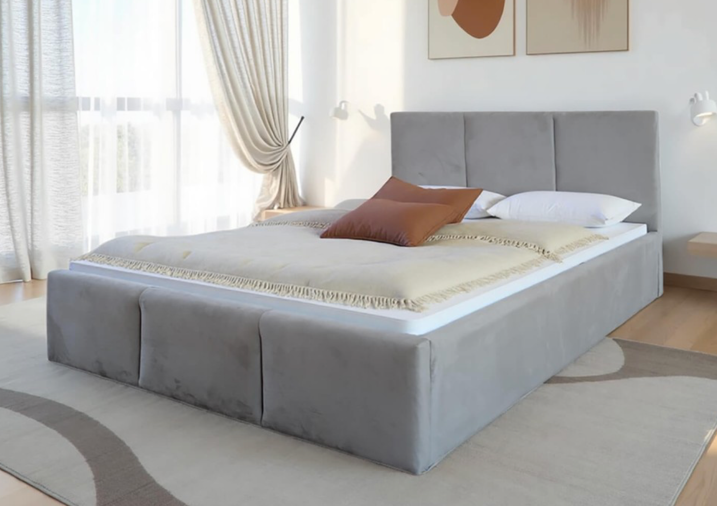 Polsterbett Dream mit Bettkasten – Velours in eleganter Optik